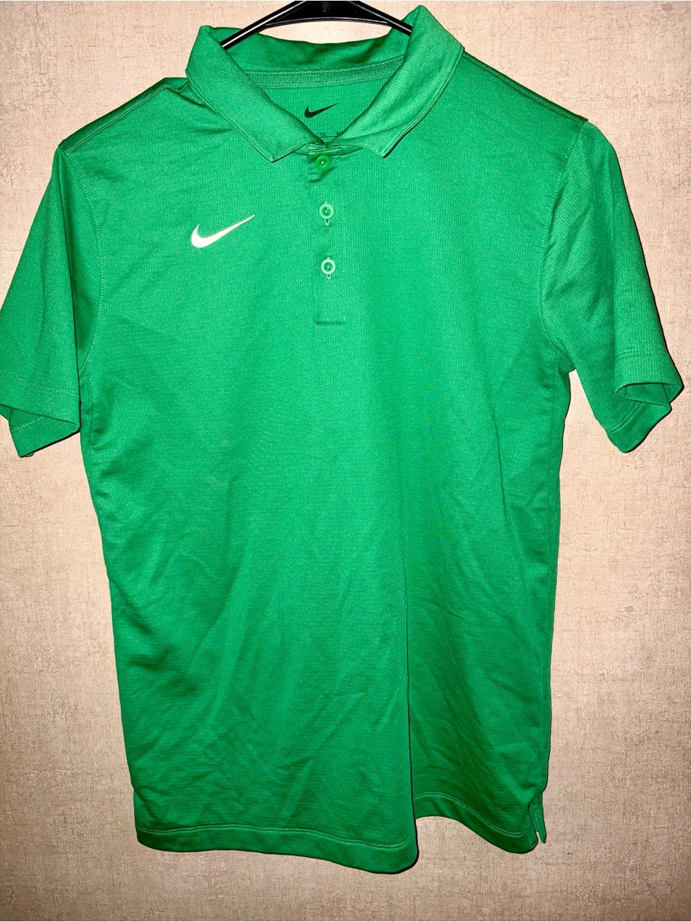 Nike Green Men's Polo Shirt with White Swoosh